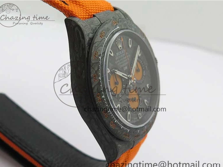 MiroTime 0122 Daytona DIW Carbon Noob 1:1 Best Edition Black Orange Dial on Orange Nylon Strap SA TopPick 2586